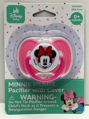 🌼4/$10🌼 NEW Disney Baby Minnie Mouse Pink Pacifier & Cover Infant 0+ months & up